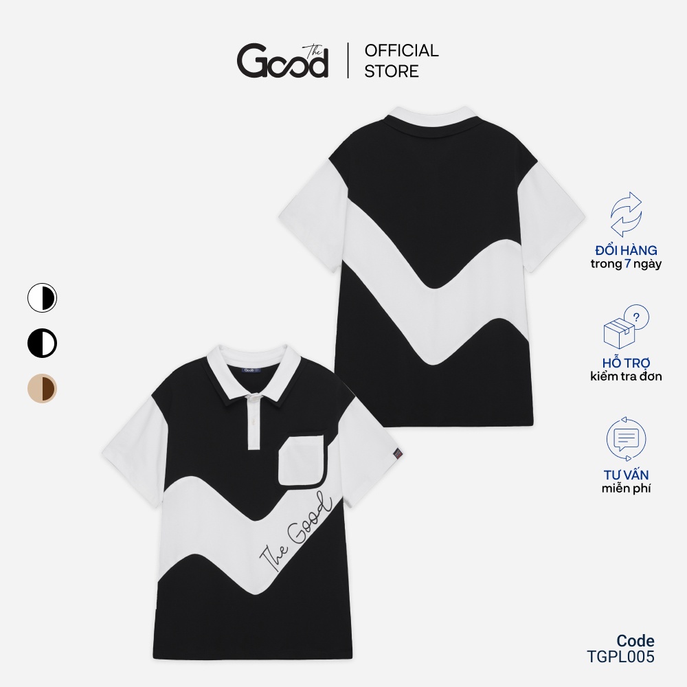 Áo Polo THE GOOD, Áo Local Brand Có Cổ Tay Lỡ Có Túi Phối Màu Thời Trang Chất Cotton Thấm Hút Mồ Hôi