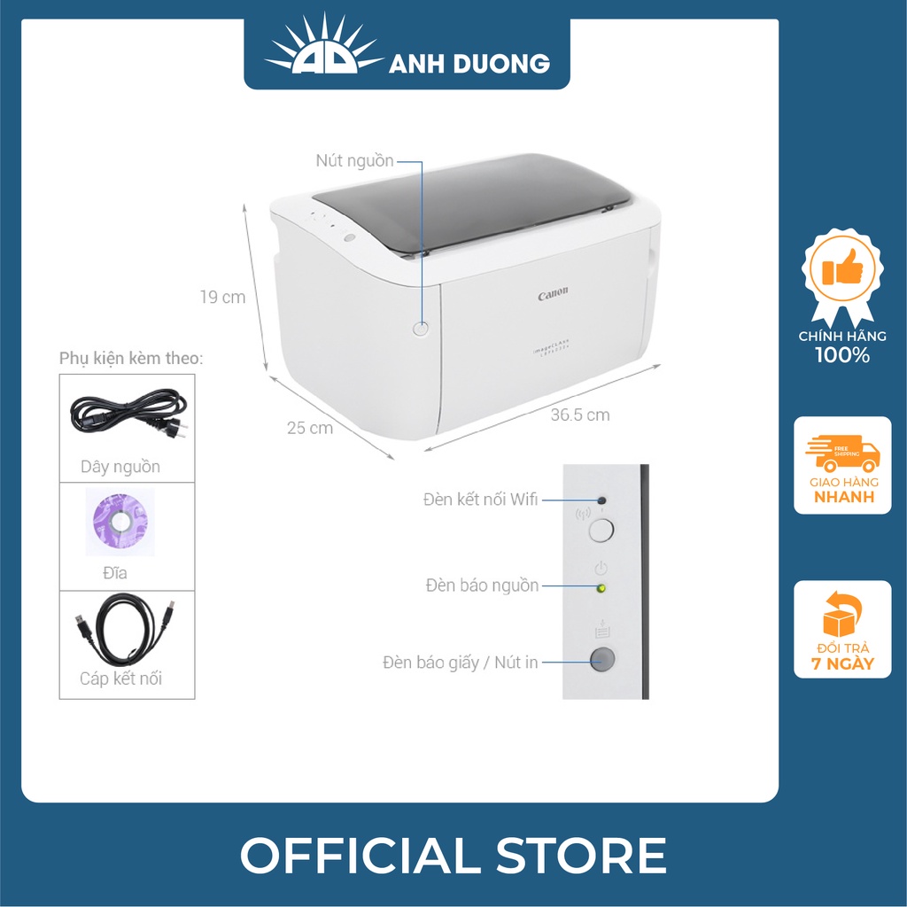 Máy In Canon Laser LBP 6030 và 6030W In Wifi Chính Hãng - Bảo Hành 12 Tháng