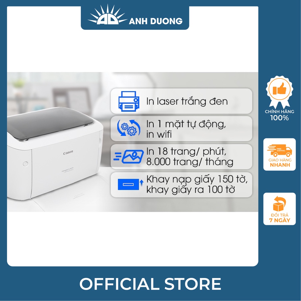 Máy In Canon Laser LBP 6030 và 6030W In Wifi Chính Hãng - Bảo Hành 12 Tháng
