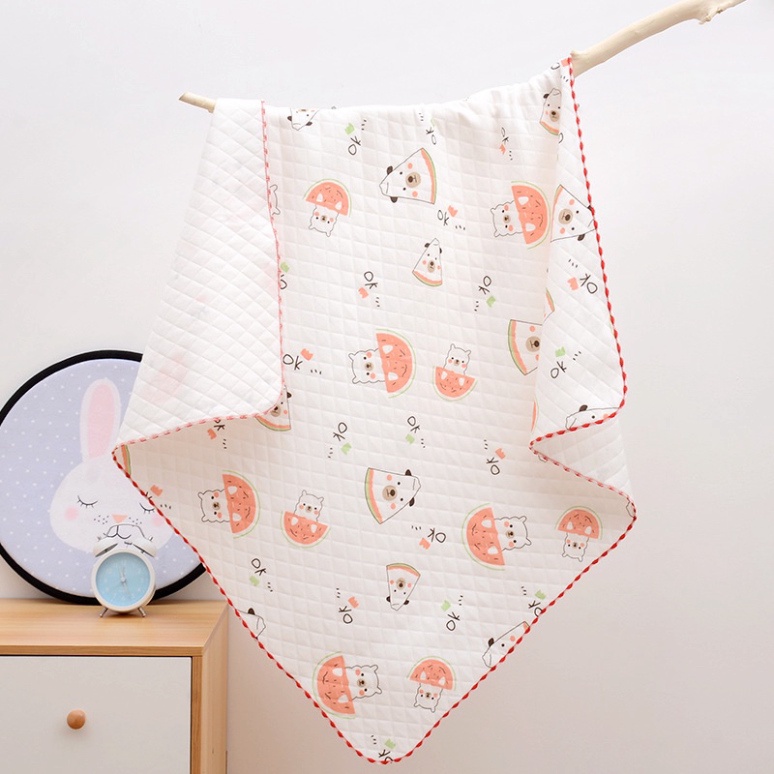 Khăn ủ cho bé sơ sinh 85cm x 85cm, vải cotton chần bông 2 lớp mềm mại, dùng làm khăn quấn bé sơ sinh, chăn đắp mùa hè