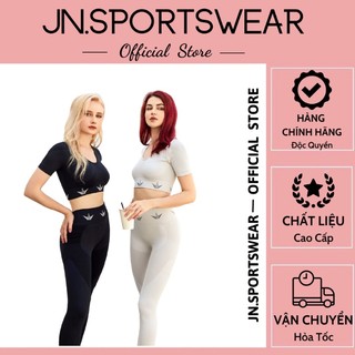 Set Mellow Áo Croptop Legging Tập Gym Yoga Aerobic Nữ Chất Thun Lạnh 4 Chiều Co Giãn - JN Sportswear