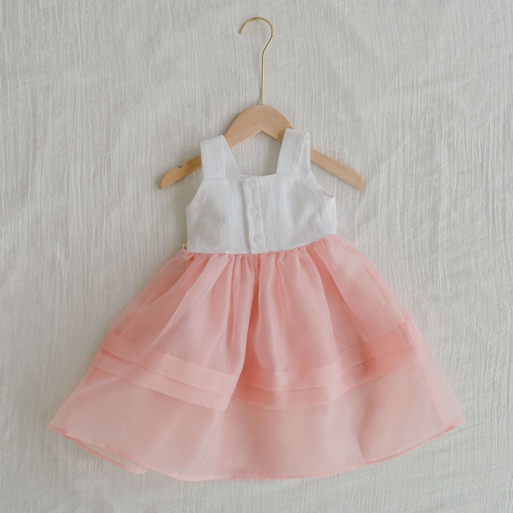 Váy cho bé Sora.bébé Lora Dress hai dây bản to chất liệu thô phối váy bồng bềnh dễ thương