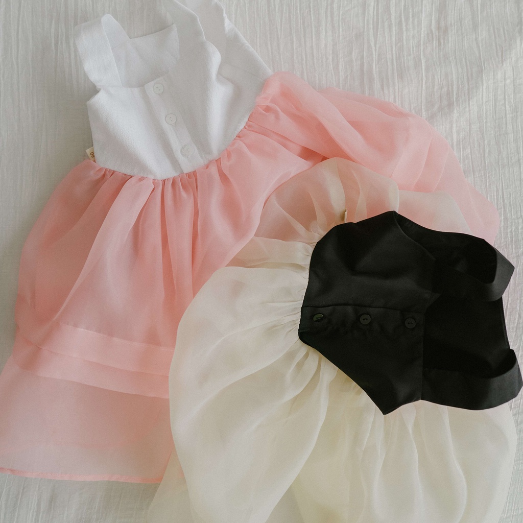 Váy cho bé Sora.bébé Lora Dress hai dây bản to chất liệu thô phối váy bồng bềnh dễ thương