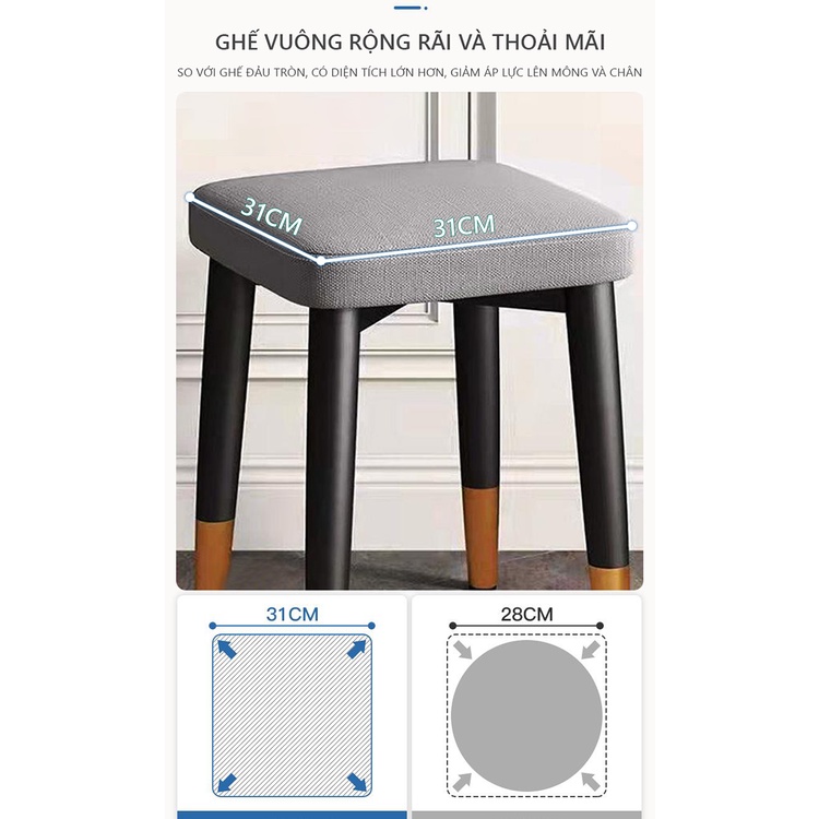 Ghể đẩu đa năng cho bàn làm việc bàn trang điểm phong cách hiện đại sang trọng - GN66