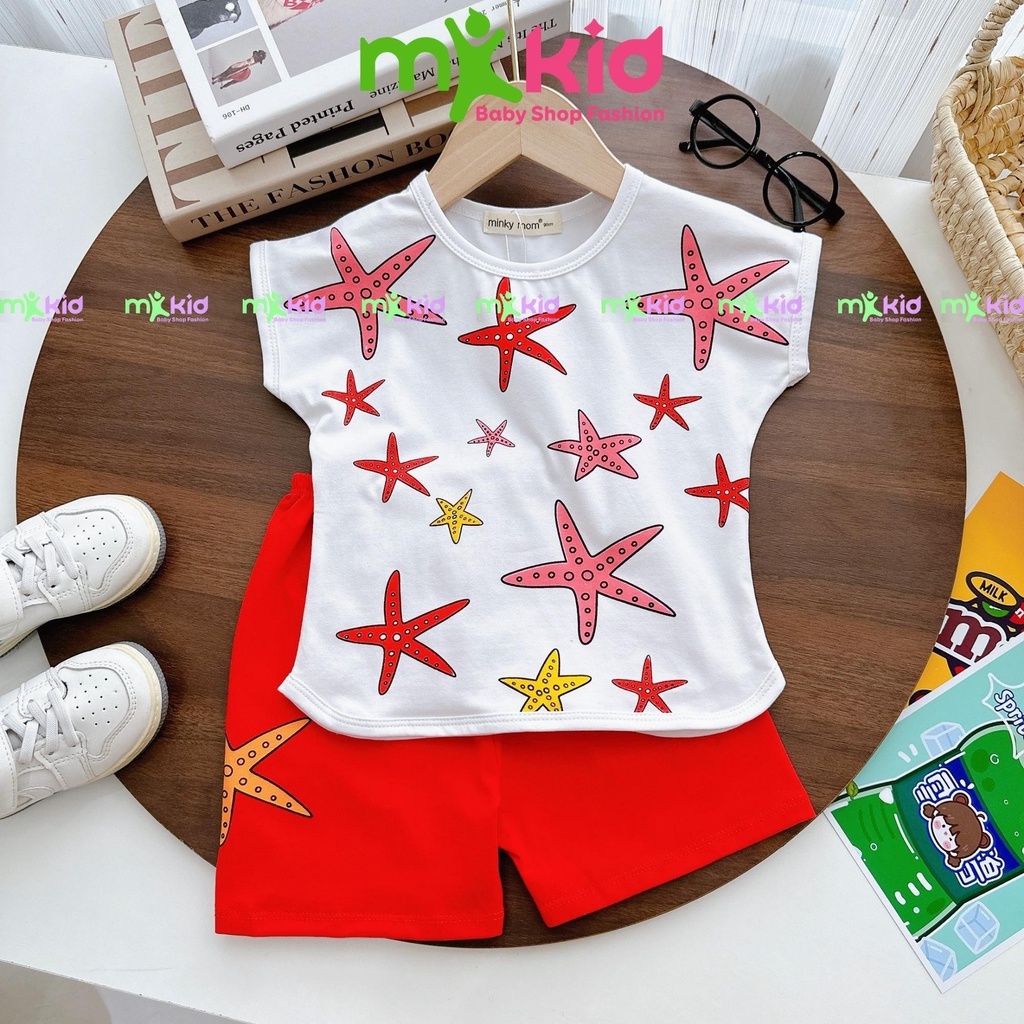 Bộ Minky Mom Cộc Tay Cho Bé 8-27Kg 💖 Bộ Minky Mom Hè Cho Bé Trai Bé Gái, Chất COTTON Cao Cấp co giãn 4 chiều