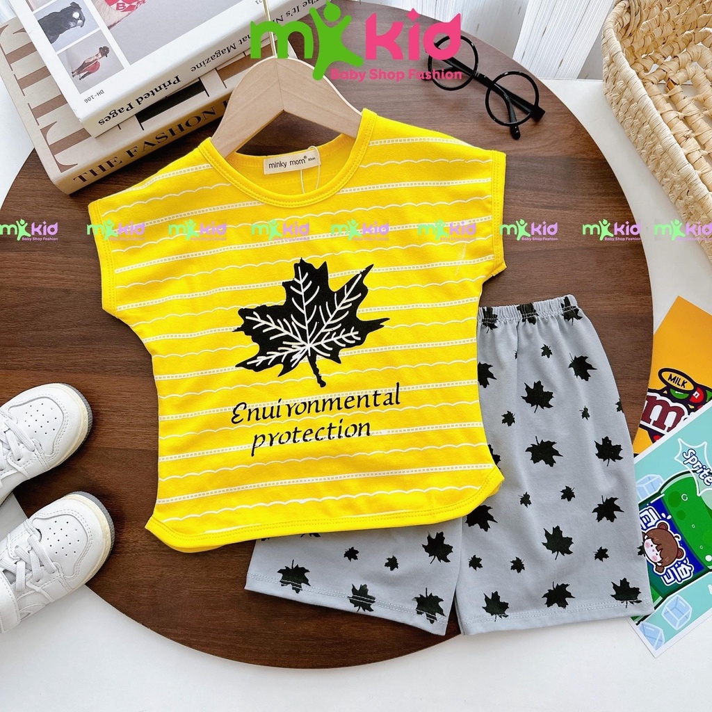 Bộ Minky Mom Cộc Tay Cho Bé 8-27Kg 💖 Bộ Minky Mom Hè Cho Bé Trai Bé Gái, Chất COTTON Cao Cấp co giãn 4 chiều