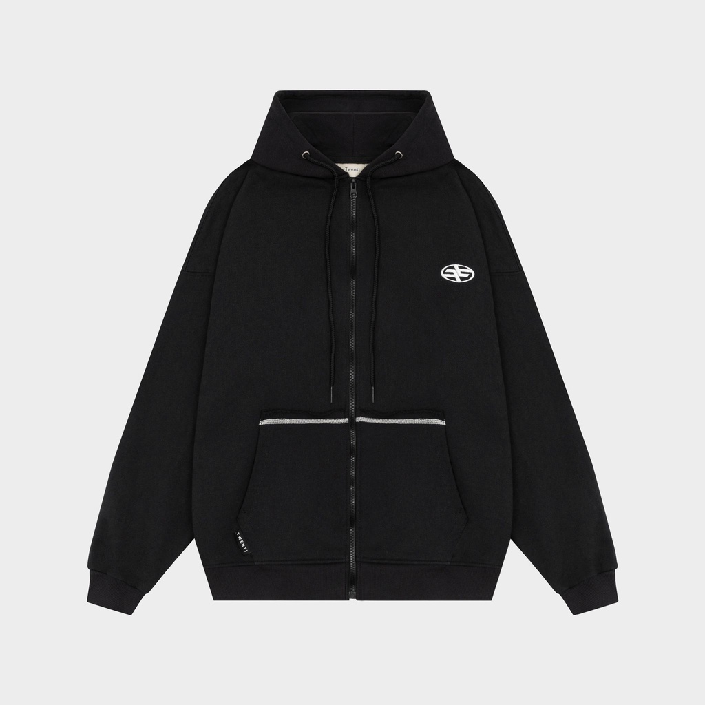 Áo Hoodie Zip TWENTI V2 Nỉ Chân Cua Thêu Logo