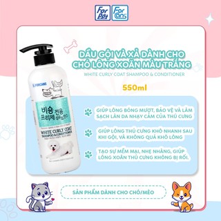 Dầu gội Forcan và xả chó Poodle lông xoăn trắng 550ml