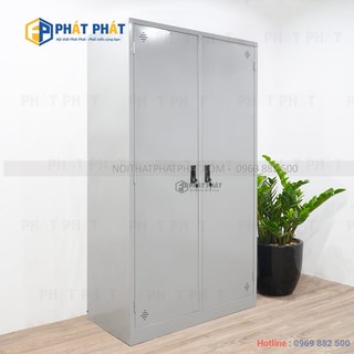 Tủ sắt, tủ locker 2 cánh sắt Phát Phát. Tủ sắt để đồ đa năng và tiện dụng TLS02