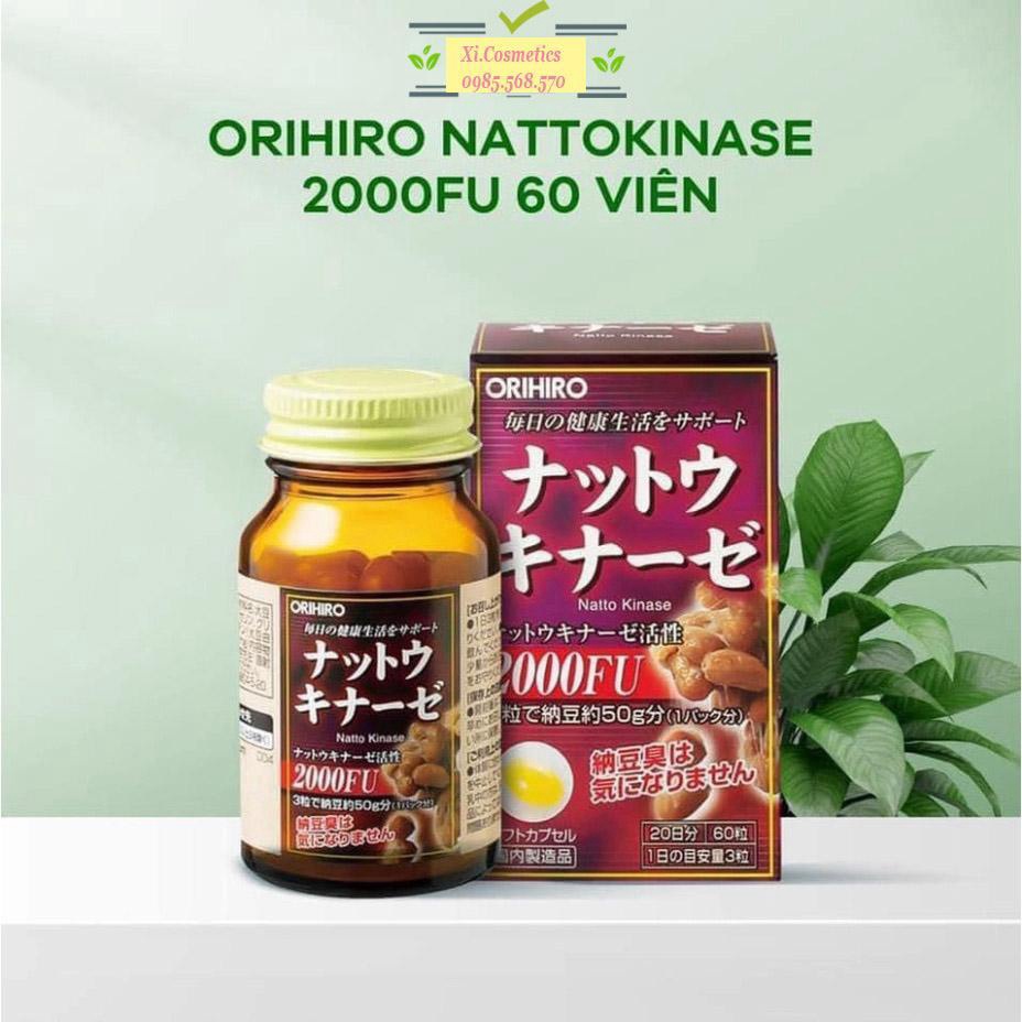 Viên Uống Chống Đột Quỵ, Tai Biến Natto Kinase 2000FU Orihiro Hộp 60 Viên Nhật Bản