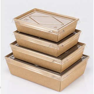  SET 50 chiếc Hộp giấy đựng thức ăn kèm NẮP TRONG đựng thực phẩm bún đồ xiên cơm tiện dụng 