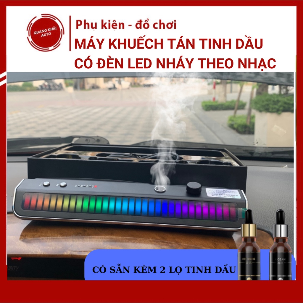 Máy khuếch tán tinh dầu nước hoa có đèn led nháy cảm biến theo nhạc kèm bảng số điện thoại đa năng sang trọng