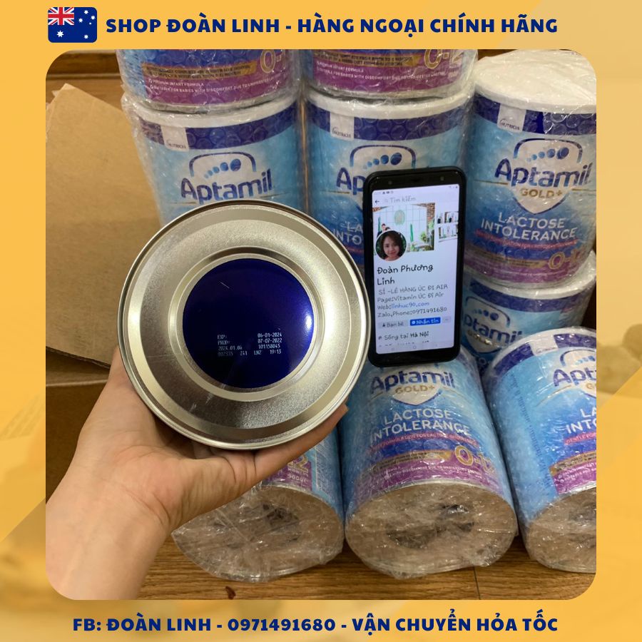 Sữa Aptamil Free Lactose Úc cho bé tiêu chảy, bất dung nạp Lactose 900gr, Aptamil Gold+Lactose Intolerance, Date xa