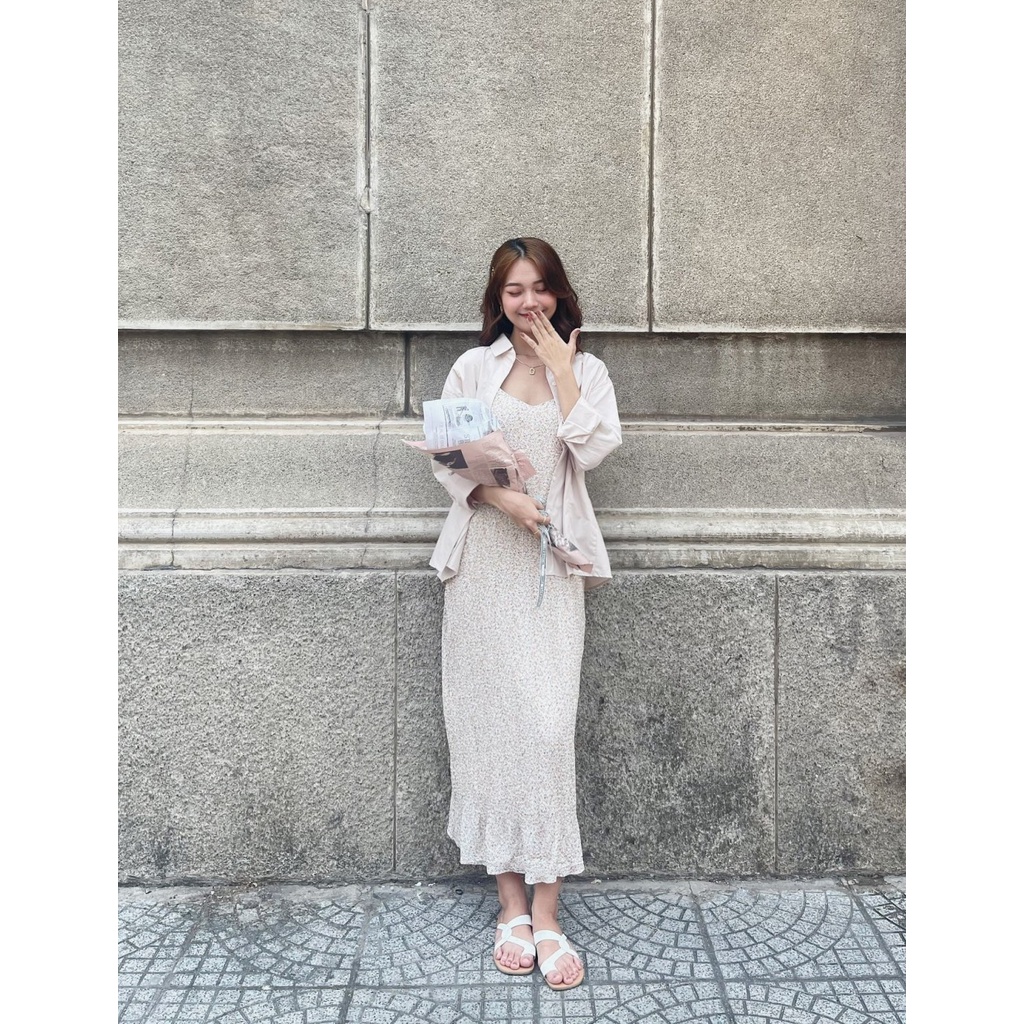Đầm hoa dây dễ thương, nữ tính họa tiết hoa thiết kế tinh tế, chất vải thoáng mát Pamela Miều Est.2013