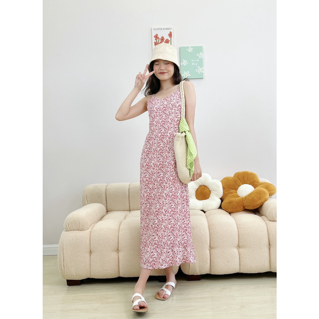 Đầm hoa dây dễ thương, nữ tính họa tiết hoa thiết kế tinh tế, chất vải thoáng mát Pamela Miều Est.2013