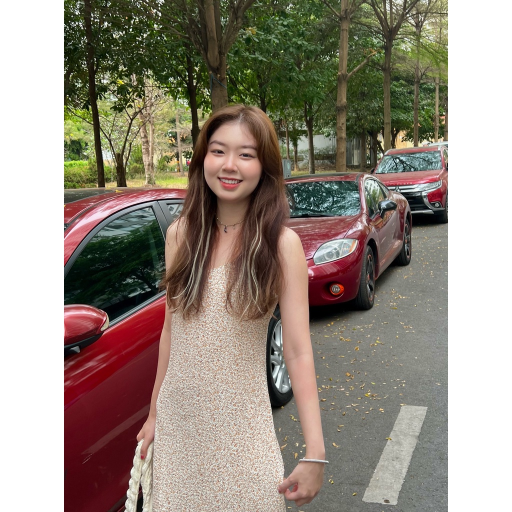 Đầm hoa dây dễ thương, nữ tính họa tiết hoa thiết kế tinh tế, chất vải thoáng mát Pamela Miều Est.2013