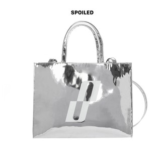 Túi đeo chéo quai cầm SPOILED Da PU Bạc ánh quang M Silver Metallic Top-Handle Bag