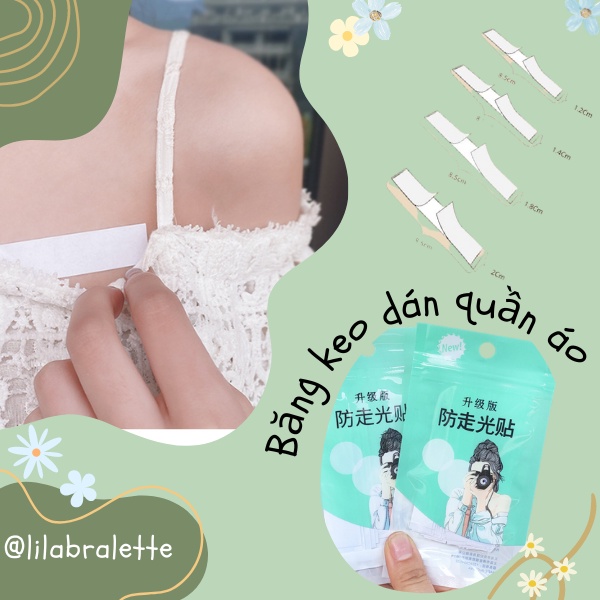 Keo Dán Cố Định Quần Áo Chống Tụt 2 Size 12mm Và 18mm, 36 miếng dán cố định áo quần chống lộ hàng,băng dính cố định quần