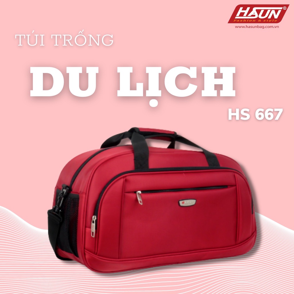 Túi trống du lịch đựng hành lý xách tay Hasun 667 vải siêu nhẹ đựng từ 10-12kg hành lý (53*30*24cm)