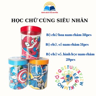 Học chữ cùng siêu nhân - bộ chữ hoa, thường, số, hình học nam châm antona cho bé từ 3 tuổi - no.064