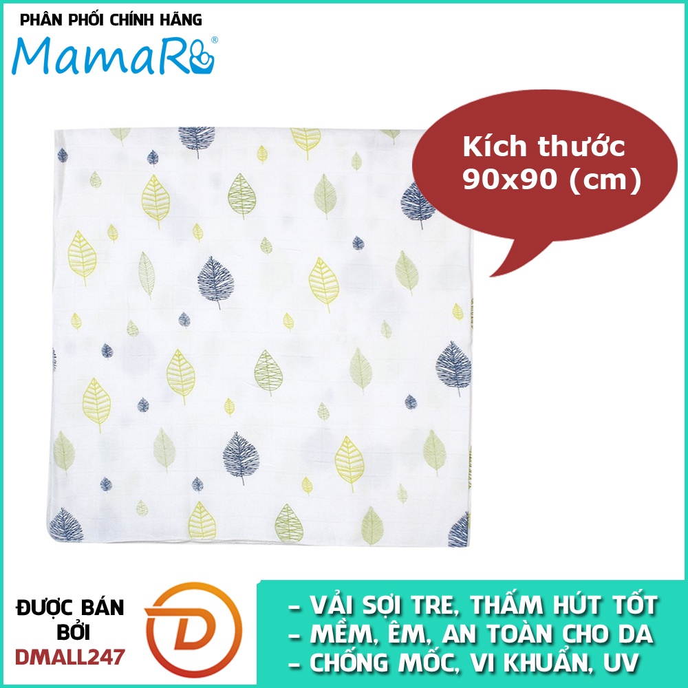 Khăn tắm vải sợi tre cho bé size 90x90cm Mamaru MA-KT90X90 - Diệt khuẩn, hút ẩm tốt, kháng tia UV