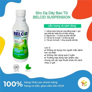 Chai 240ml siro dạ dày bao tử belcid suspension thái lan