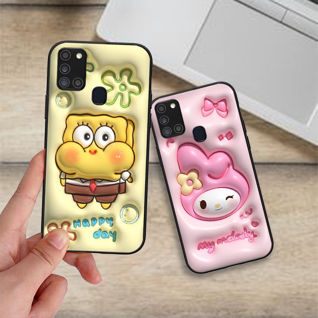 Ốp lưng Samsung A21s in phẳng hình gấu hot trend cute