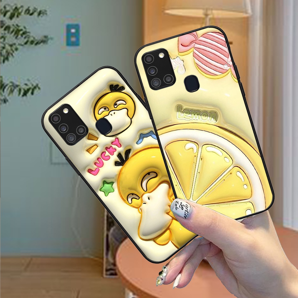 Ốp lưng Samsung A21s in phẳng hình gấu hot trend cute