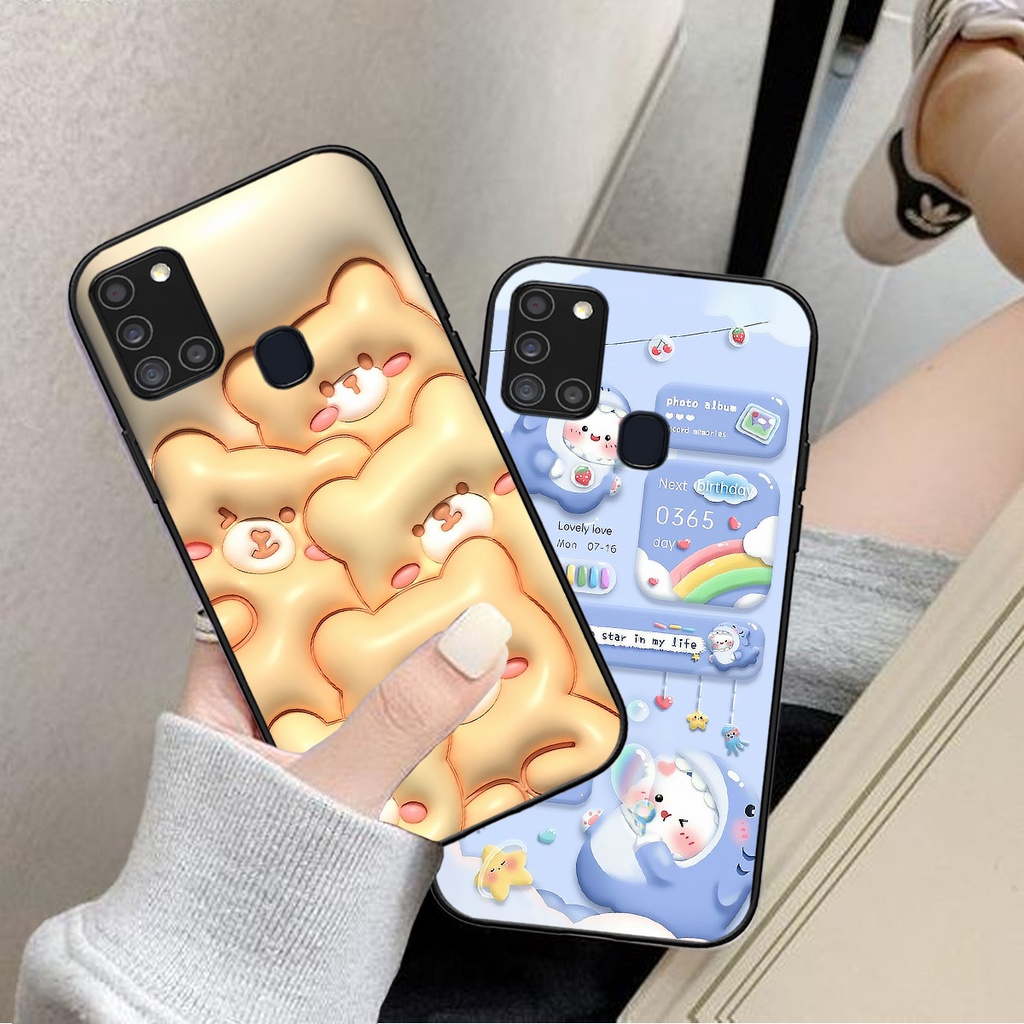 Ốp lưng Samsung A21s in phẳng hình gấu hot trend cute