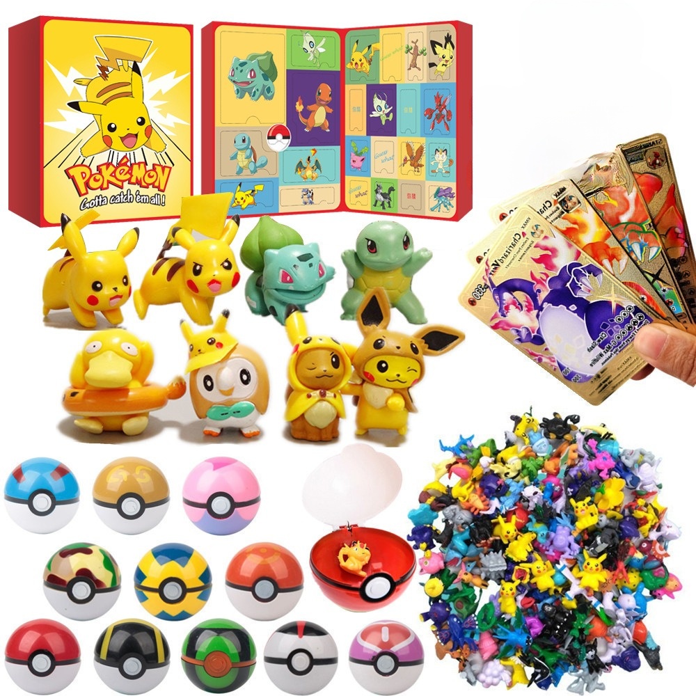 Hộp Đồ Chơi Pikachu, Hộp Mù Chứa Các Pokemon, Bóng, Thẻ Bài Ngẫu Nhiên, Đồ Chơi Quà Tặng Cho Các Bé