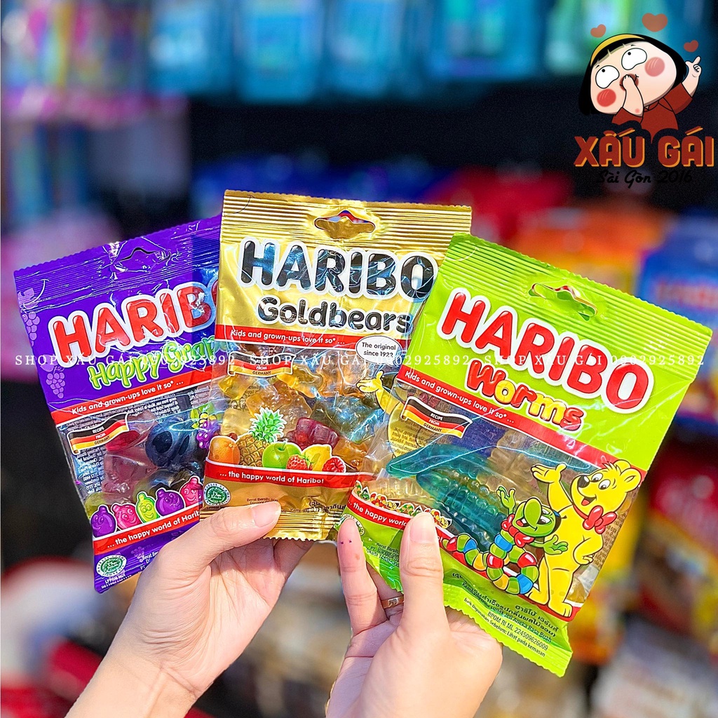 Kẹo dẻo Haribo Đức gói nhỏ 80g nhiều vị trái cây