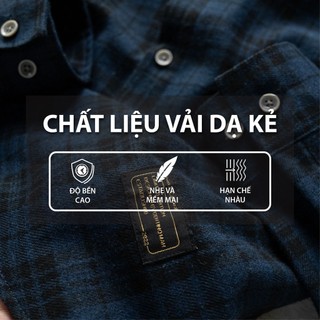 Áo sơ mi dạ kẻ phối da lộn -  1.109.3 - BTM Studios