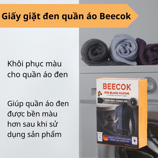 Giấy giặt giữ đen quần áo Beecok khôi phục quần áo bạc màu