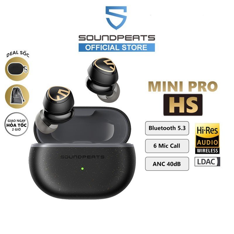Tai nghe True Wireless SoundPEATS Mini Pro HS | ANC 40dB | 6Mic Clear Call | Bluetooth 5.3