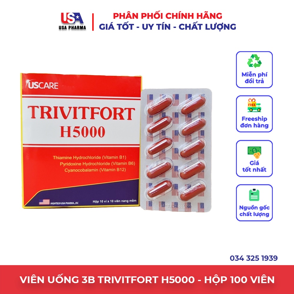 VITAMIN 3B TRIVITFORT H5000 - Bồi bổ sức khoẻ - Hộp 100 viên