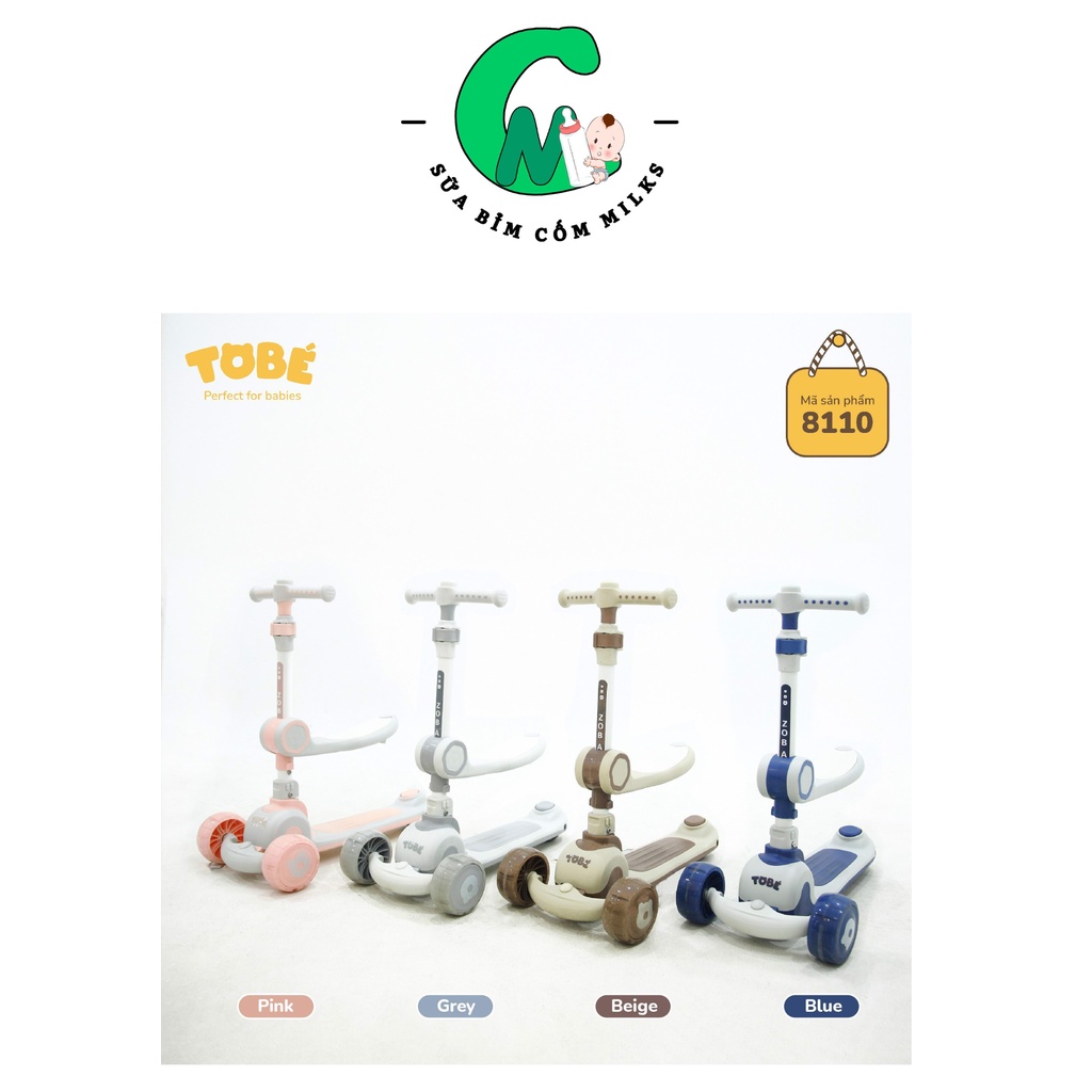 Xe scooter Zoba Tobe các màu Hồng, xám, be, xanh