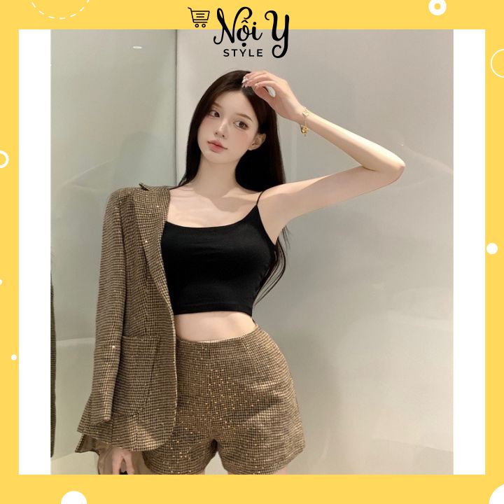 Áo Bra Nữ 2 Dây Mảnh Mút Ngực Đa Sắc Màu Trơn Mềm Mại Hot Trend MS2058