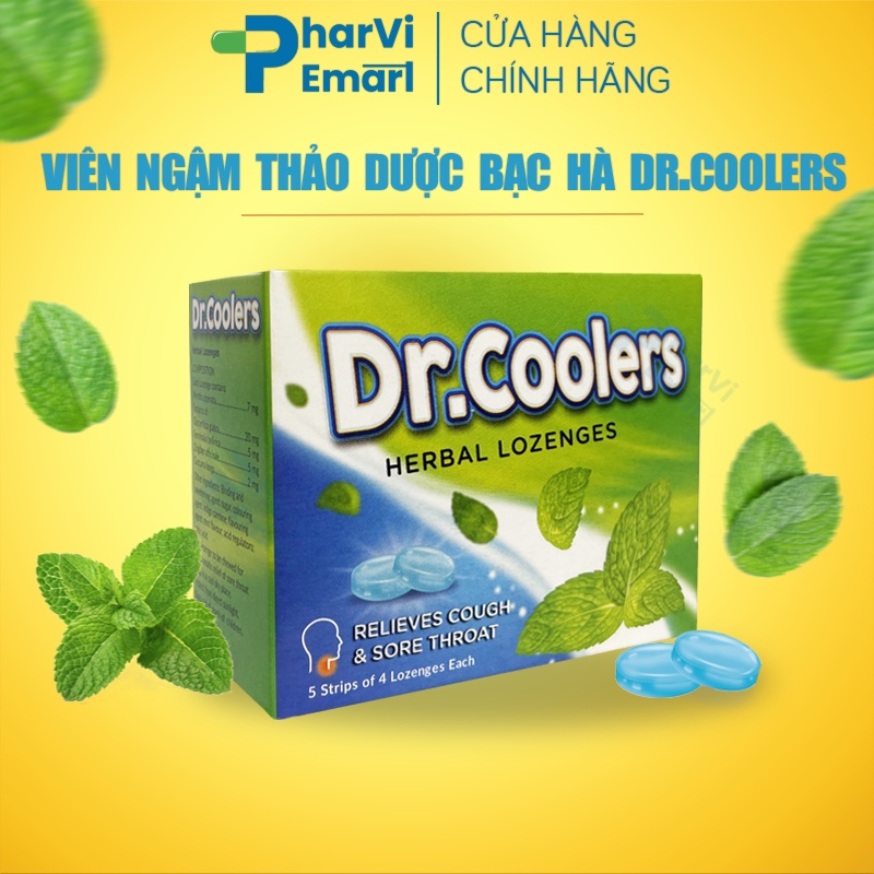 Viên Ngậm Thảo Dược Dr.Coolers Vị Bạc  Giảm Đau Rát Họng