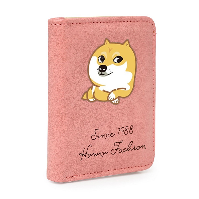 Ví da cầm tay nam nữ in hình Doge chú chó hài hước đáng yêu vui nhộn  tiện lợi anime chibi