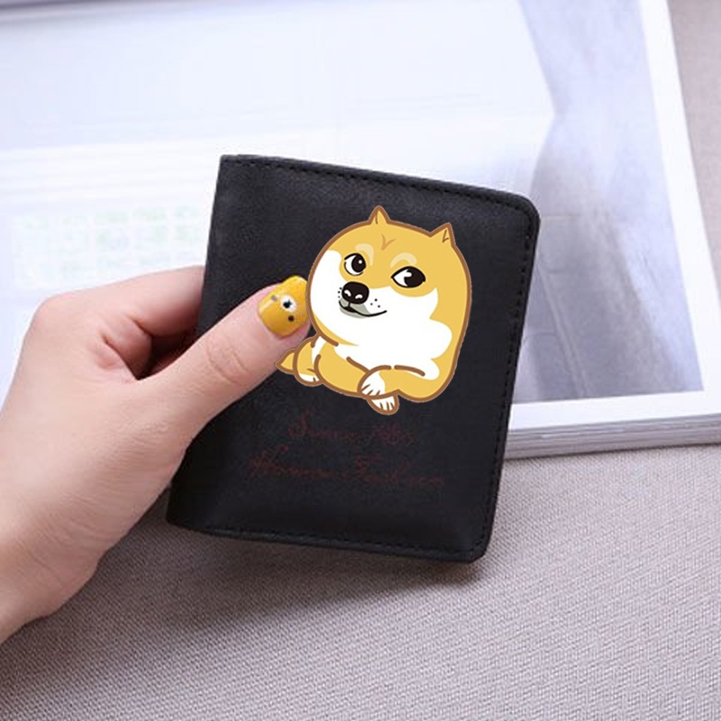 Ví da cầm tay nam nữ in hình Doge chú chó hài hước đáng yêu vui nhộn  tiện lợi anime chibi