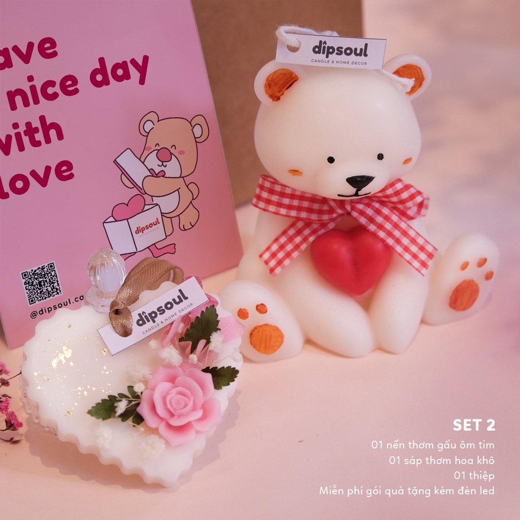 Có clip - Hộp quà nến thơm, sáp thơm thư giãn kèm thiệp