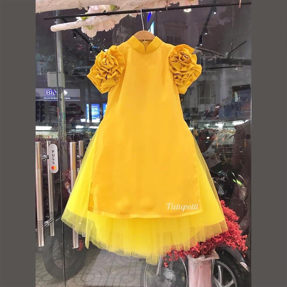 Váy dài bé gái tay hoa 11-34kg HollaBaby