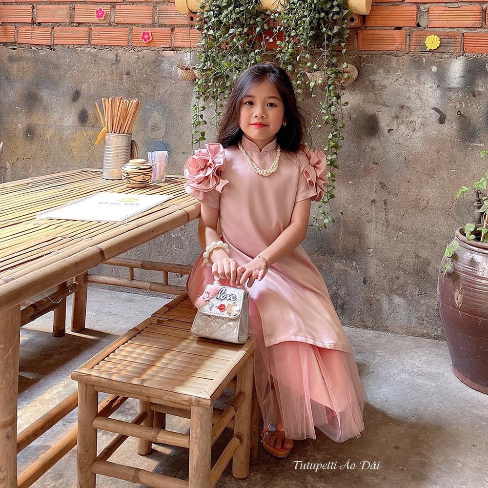 Váy dài bé gái tay hoa 11-34kg HollaBaby