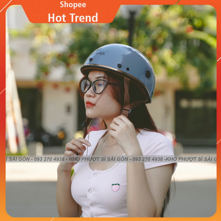 CÓ VIDEO – Các mẫu nón bảo hiểm 1/2 đầu đi phố siêu xinh cho cặp đôi nam nữ - Mũ nửa đầu cute