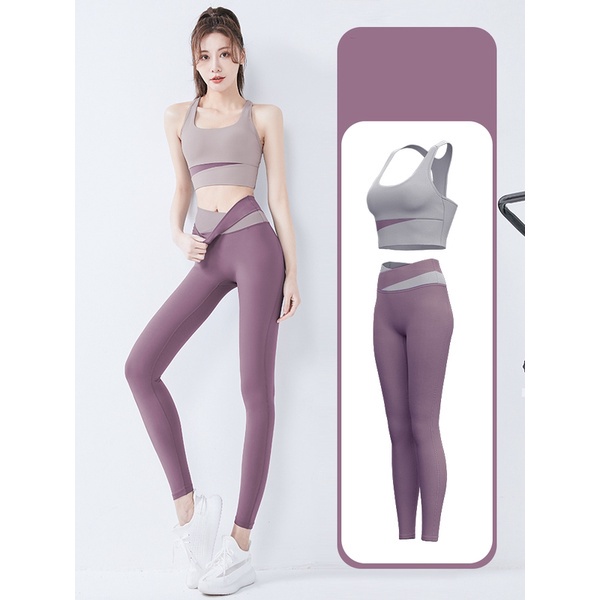 Bộ quần áo tập Gym Yoga 2 mảnh cho nữ cao cấp thông thoáng, co giãn, thoáng mát loại đẹp - Getfit24