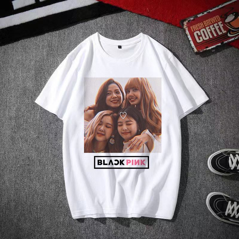 Áo Thun Nữ Ngắn Tay In Chữ blackpink Thời Trang Hàn Quốc