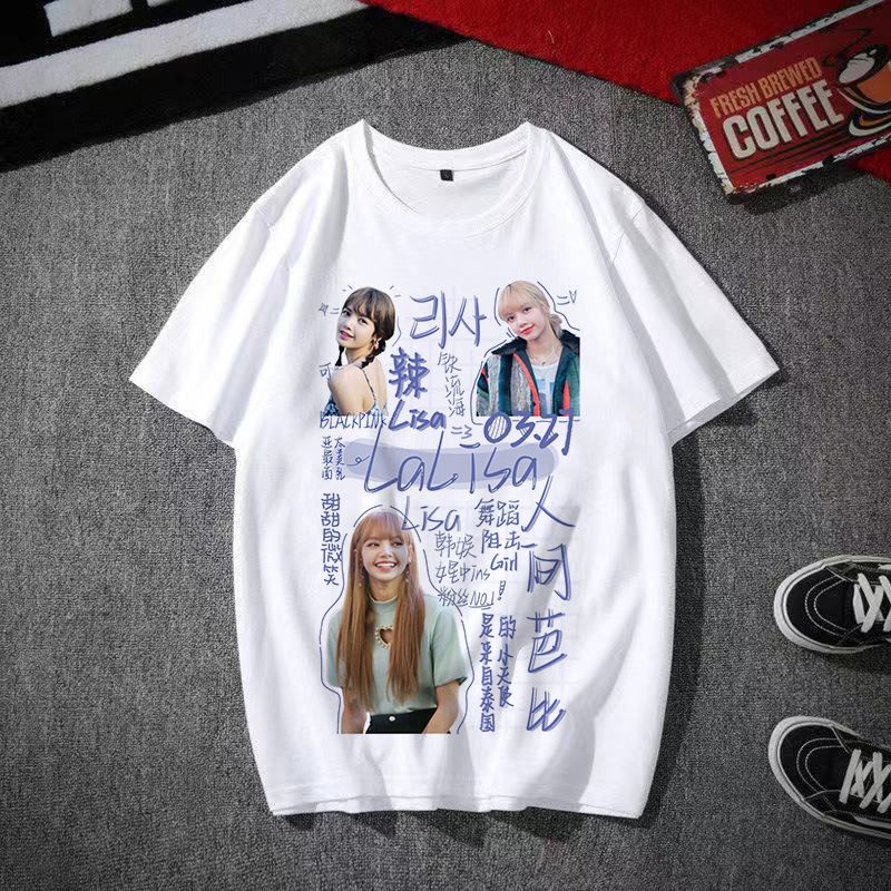 Áo Thun Nữ Ngắn Tay In Chữ blackpink Thời Trang Hàn Quốc