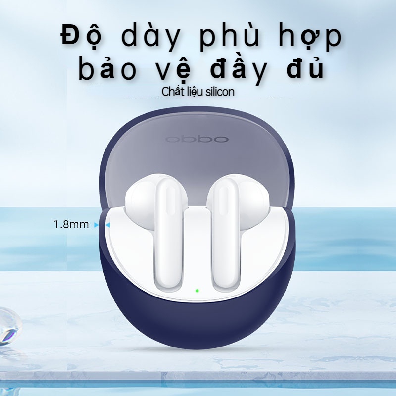 Vỏ Silicone Mềm Bảo Vệ Hộp Sạc Tai Nghe Không Dây Kèm Dây Đeo Cho Oppo Enco Air 3
