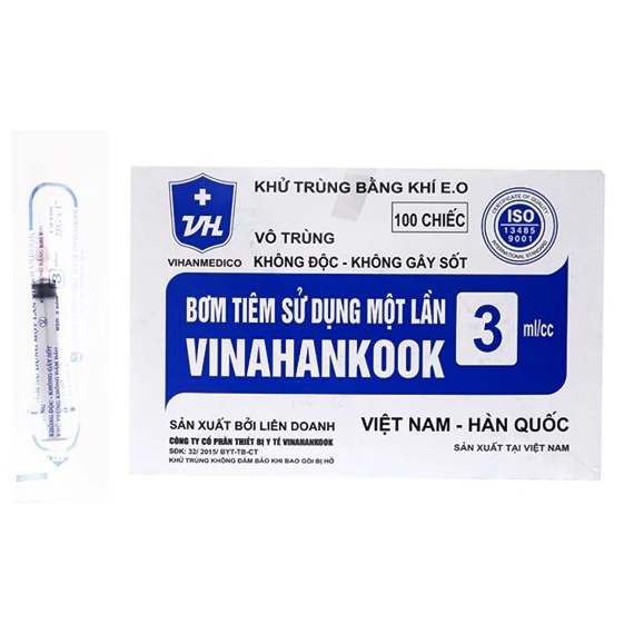 Bơm tiêm sử dụng một lần VINAHANKOOK 1cc 3cc 5cc 10cc 20cc