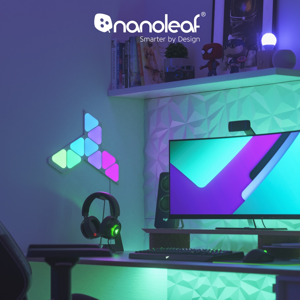 Đèn LED RGB lắp ghép thông minh Nanoleaf Shapes Tam Giác Mini - Mini Triangle 9 ô đèn (Bộ khởi động)